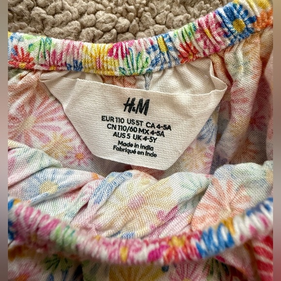 🌼 H&M Girls Floral Ruffle Romper | Size 4-5Y - Picture 4 of 4